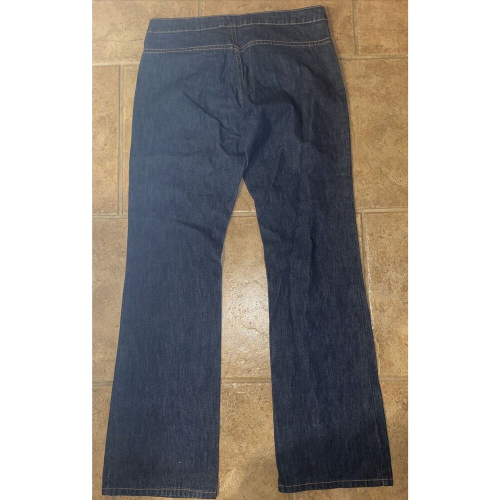 Vintage Old Navy Womens Jeans Dark Wash Boot Cut Front Snap‎ Faux Pockets Size 8 - Picture 2 of 3